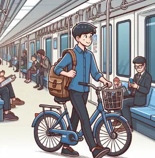 지하철에 자전거