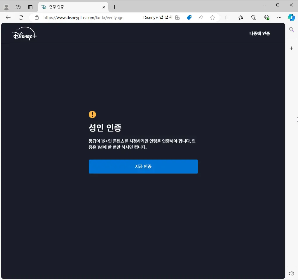 디즈니플러스 verifyage