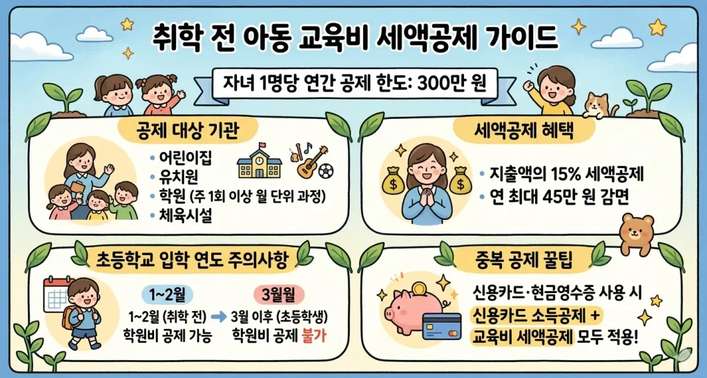 취학-전-아동-학원비-교육비-공제-한도