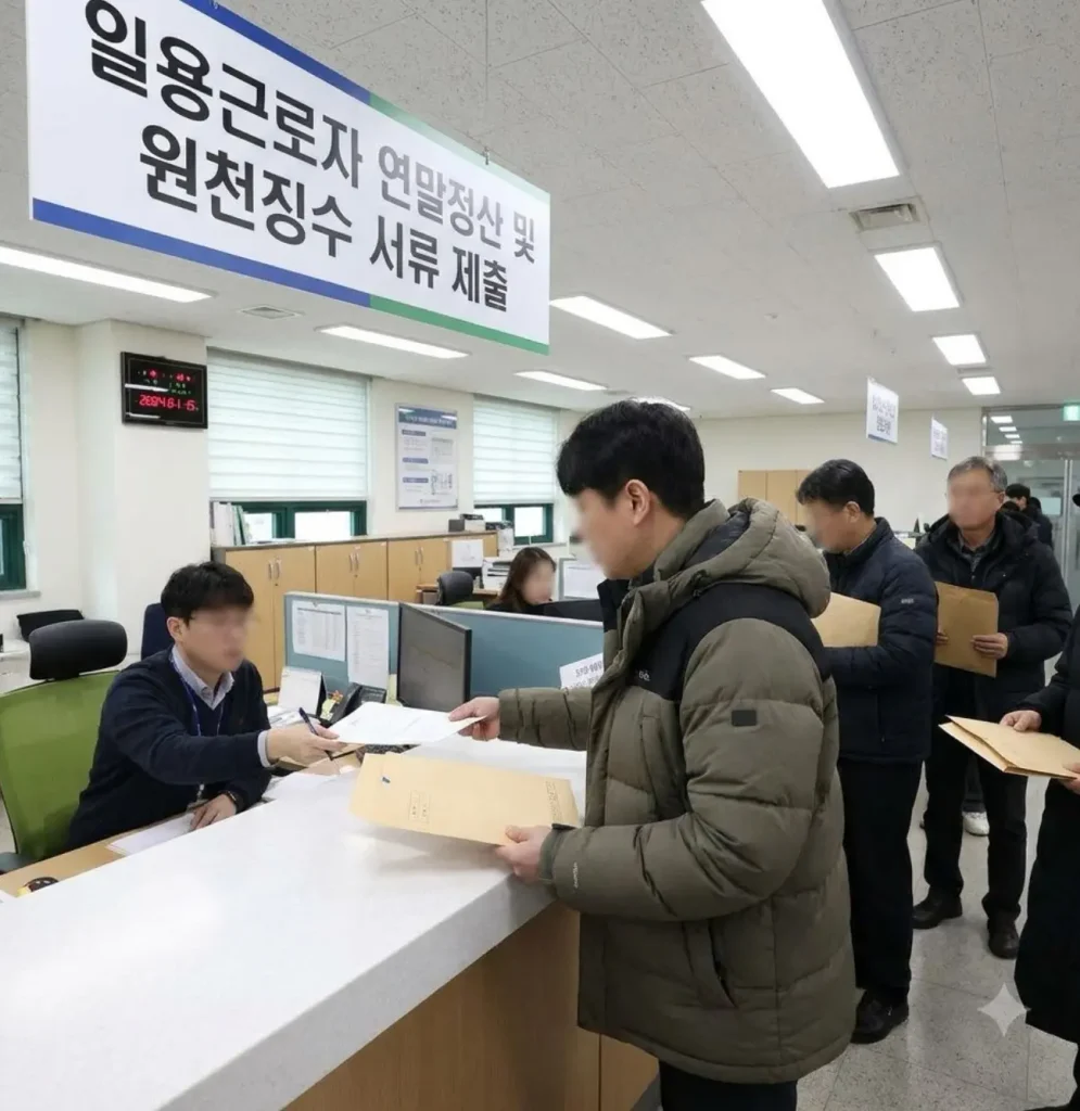 일용직 근로자 연말정산 서류 제출 여부와 원천징수