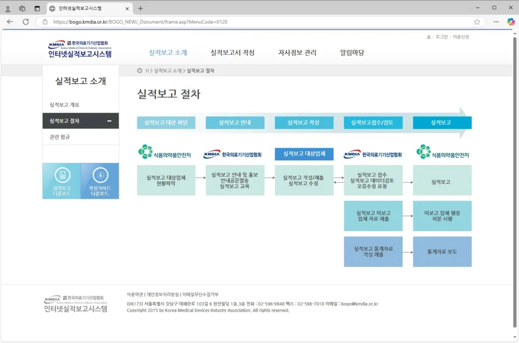 한국의료기기산업협회-인터넷실적보고시스템-2