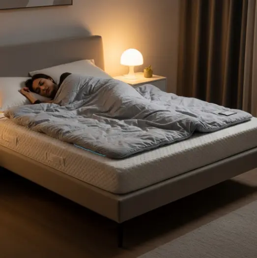 전기장판 라텍스 침대 위에 깔고 자는 모습