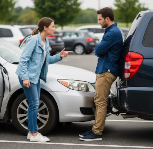 발렛파킹 맡겼는데 차가 긁혀서 싸우는 한사람