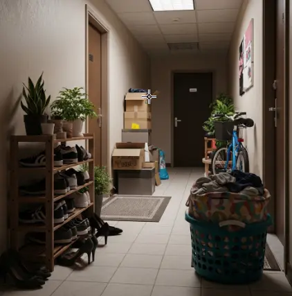 오피스텔-복도-짐-소방시설법-위반-1