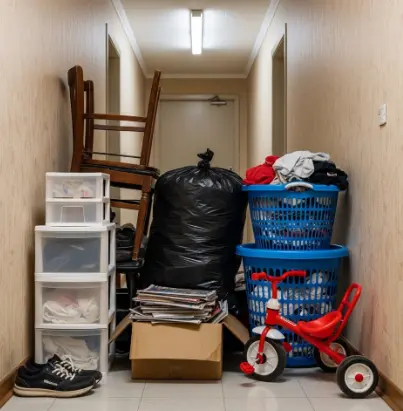 오피스텔-복도-짐-소방시설법-위반