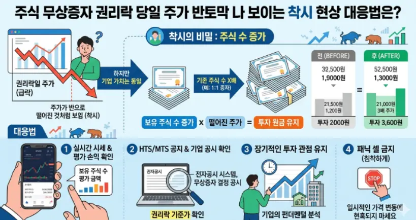 주식 무상증자 권리락 당일 계좌 파란불 보고 놀라지 않는 법