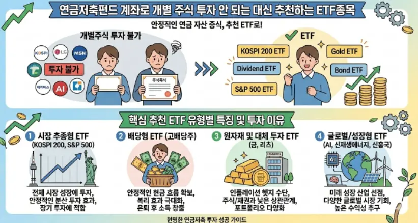 연금저축펀드 계좌로 개별 주식 투자 안 되는 대신 추천하는 ETF 종목