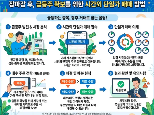 시간외 단일가 매매 상한가 함정 및 장 마감 후 급등주 선점 기법