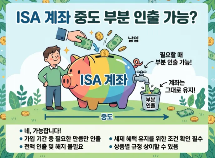 ISA 계좌 중도인출 해지 없이 일부 금액 출금 가능 여부-1