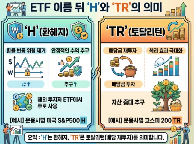 ETF 이름 뒤에 붙은 H나 TR은-1