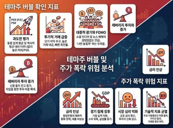 이차전지나 AI 테마주 투자 시 거품 확인하는 지표