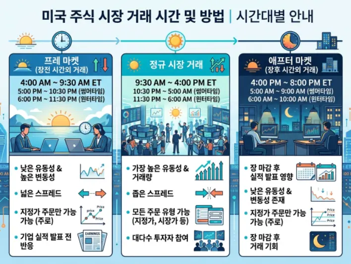 미국-주식-프리마켓-애프터마켓-시간대별-거래-방법-1