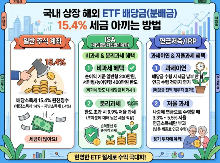 국내 상장 해외 ETF 배당금(분배금) 세금 15.4% 피하는 절세법-1