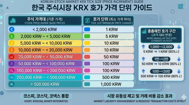 주식-호가-단위-변경-기준-가격대별-호가-차이
