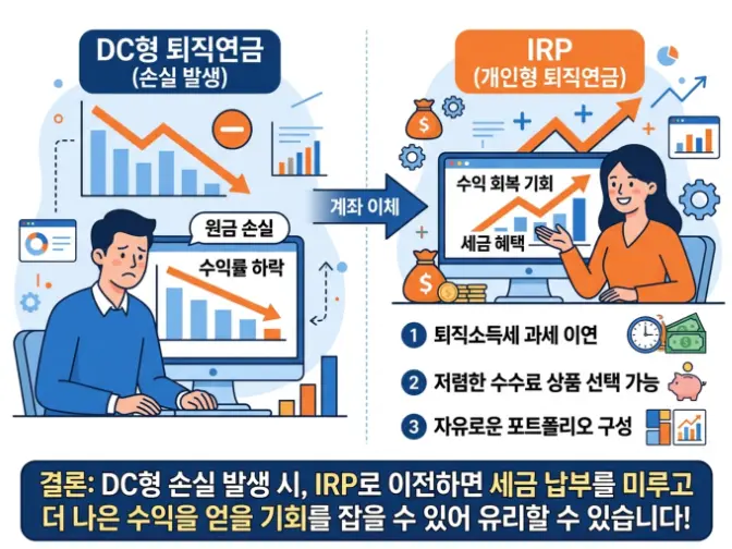 퇴직연금 DC형 손실 났을 때 IRP 이전 수령